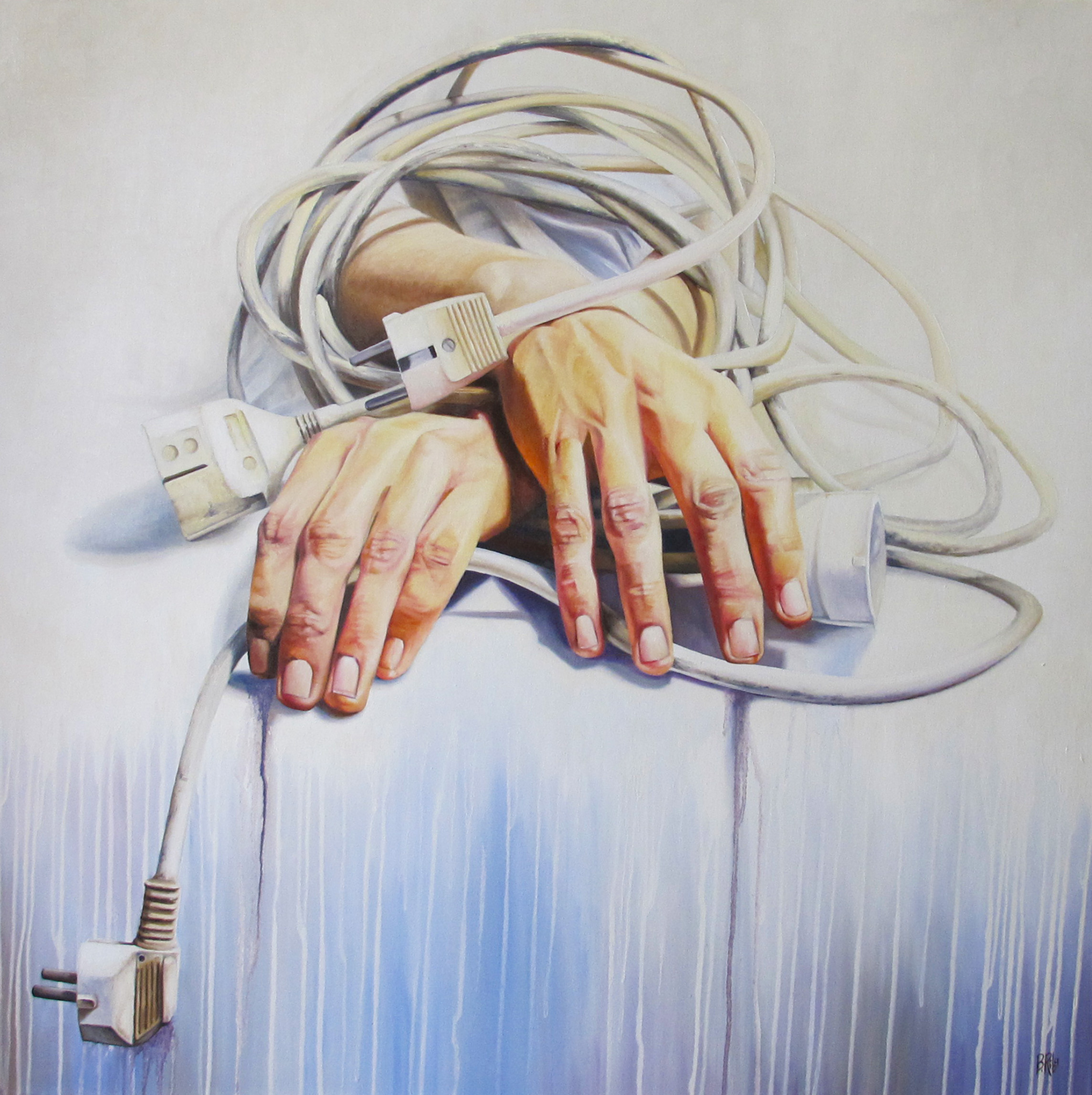 "My contacts".100X100cm.Oil on canvas.