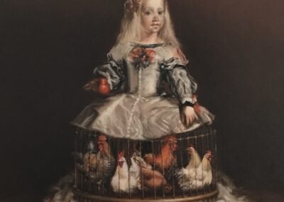 “Menina Gallina”. Oil on canvas/ Óleo sobre lienzo. 30x30cm.