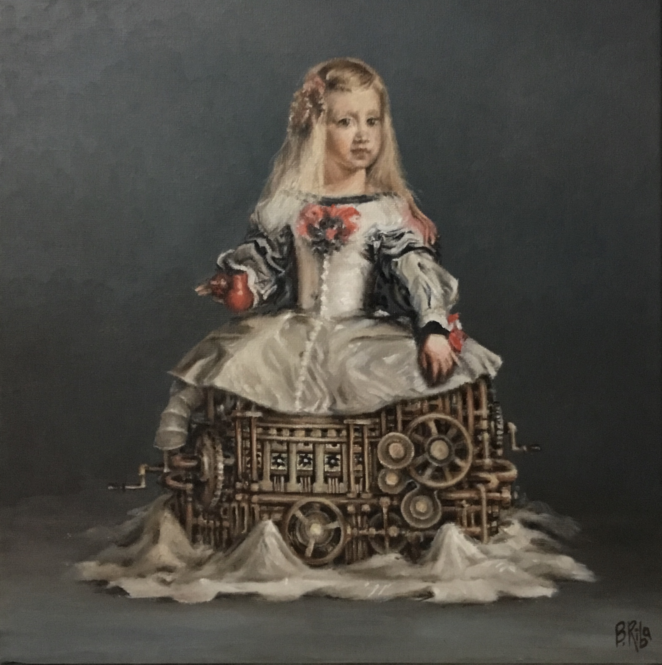 “Menina Mecánica”.Oil on canvas/Óleo sobre lienzo.30x30cm.